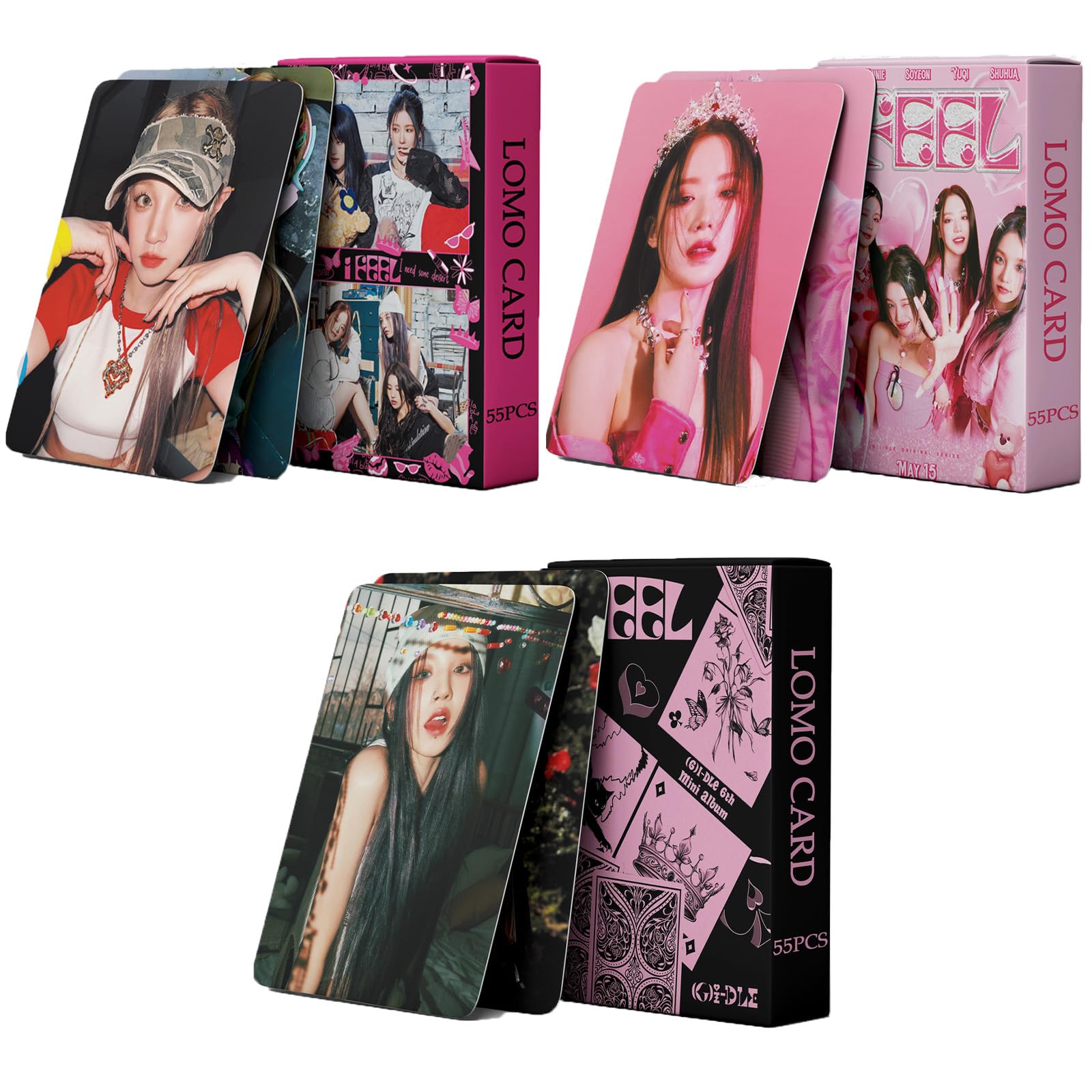 3Pack/165 Pcs GIDLE Photocards (G) I-DLE Postcards GIDLE I FEEL